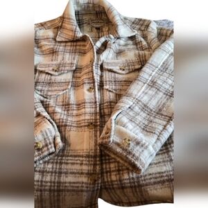 Flag & Anthem Women's  Double Pocket Plaid Shirt Jacket Size Med